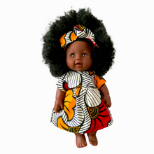 Load image into Gallery viewer, Nandi African 12 inch doll in dress - Sunset Fan