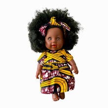 Load image into Gallery viewer, Nandi African 12 inch doll in dress - Bamboo Yellow