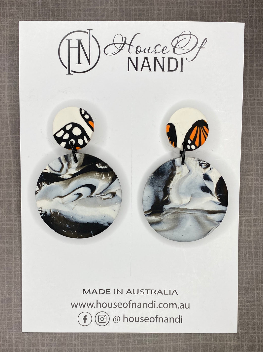 Marble Monarchy - Large circle dangles