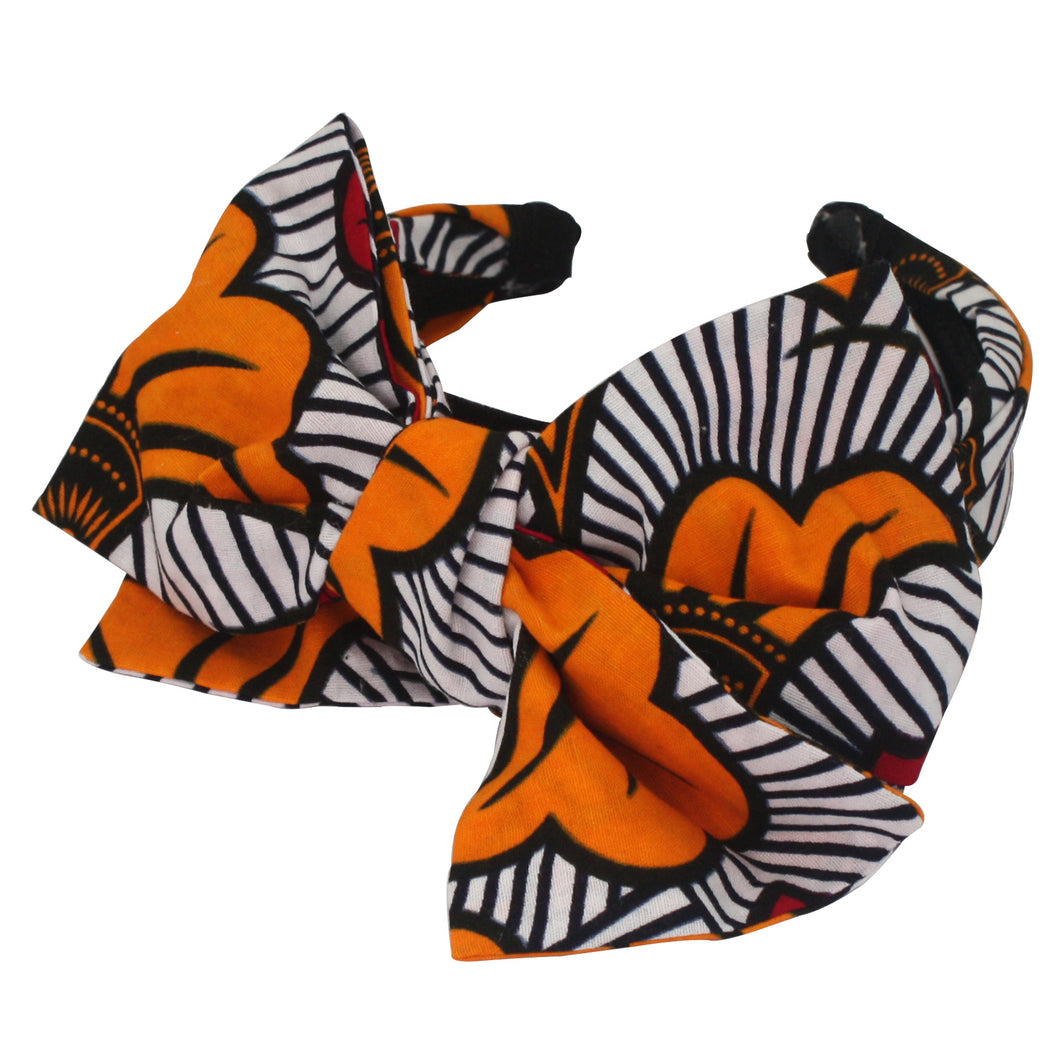 African Print Aliceband - Fan Sunset