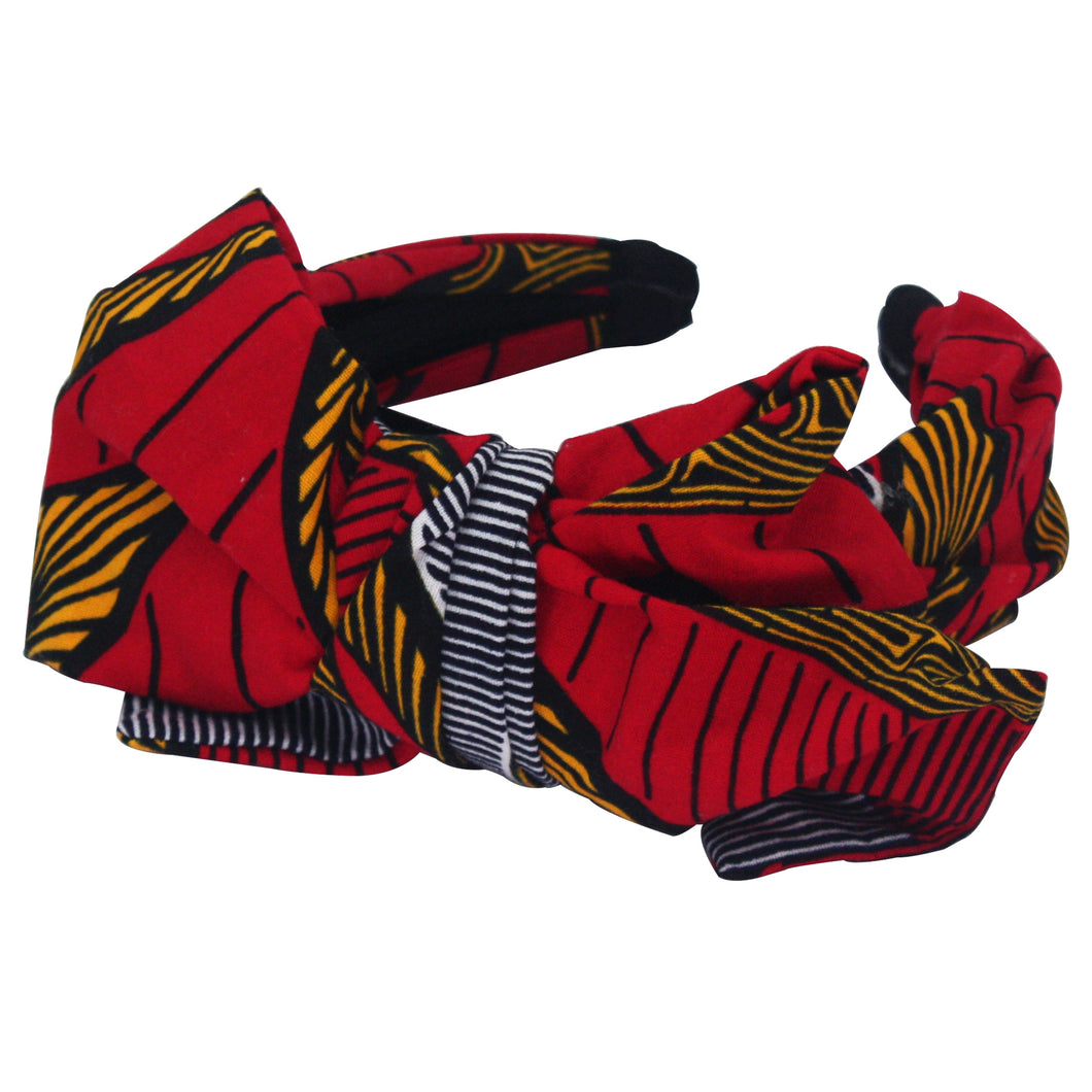 African Print Aliceband - Red Vine