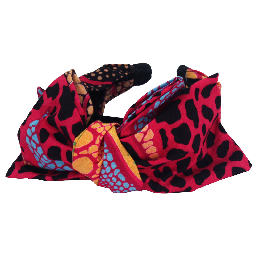 African Print Aliceband - Pink print