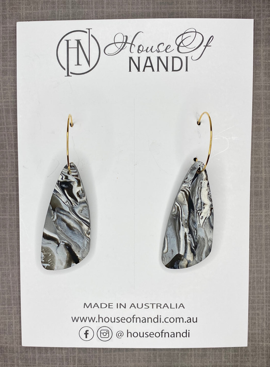 Marble Monarchy - Hoop convex dangles